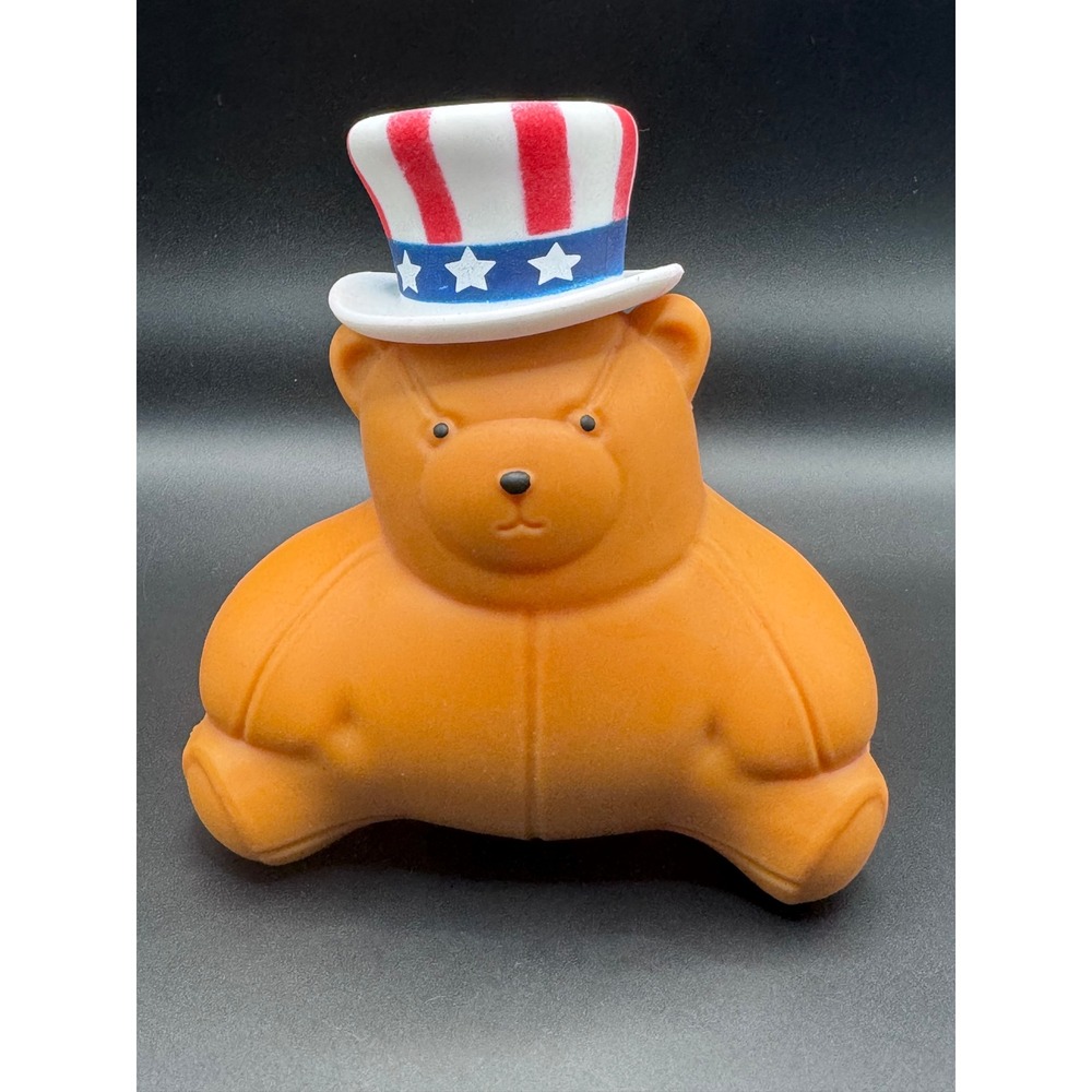 Sunny Days Squishy Patriotic Bear Uncle Sam Hat Orange Gel Filled Sensory Toy